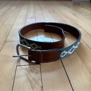 La Matera BARILOCHE (Green) Leather WOVEN BELT size 32
